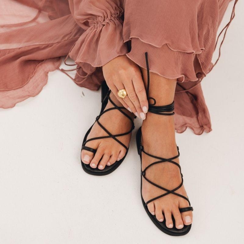 Sandały damskie wiązane wokół kostki - Mirage Lace