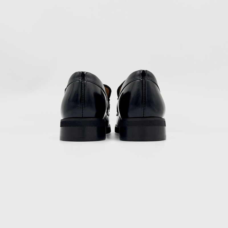 Mokasyny damskie czarne skórzane - Forever