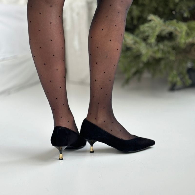 Zamszowe szpilki na niskim obcasie - So In Love Brązowe