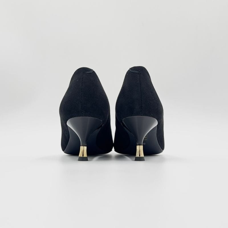 Zamszowe szpilki na niskim obcasie - So In Love Brązowe