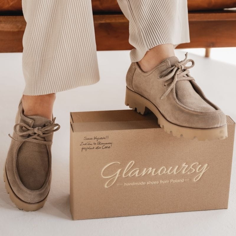 Mokasyny damskie sznurowane - One Little Voice