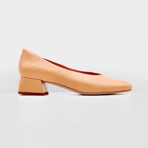 Skórzna czółenka na obcasie 3,5 cm