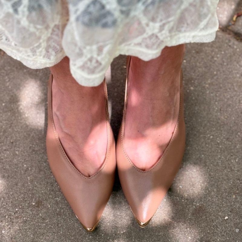 Czółenka z odkrytą piętą na niskim obcasie - Heal Me