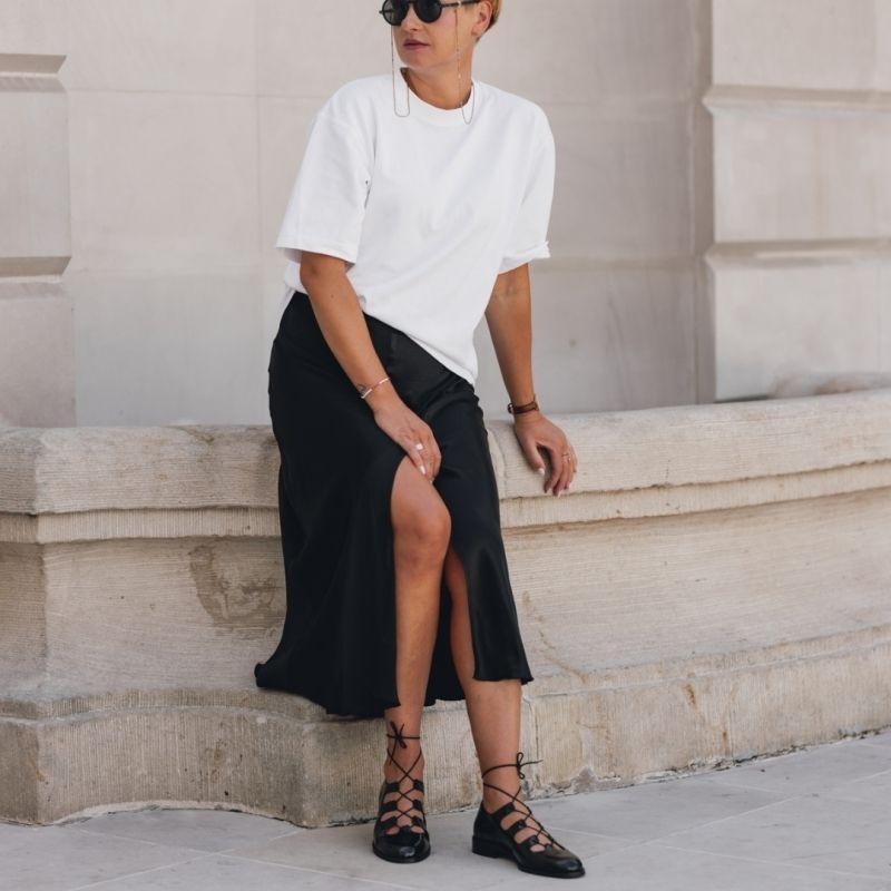 Skórzane baleriny wiązane - Rock Me Baby