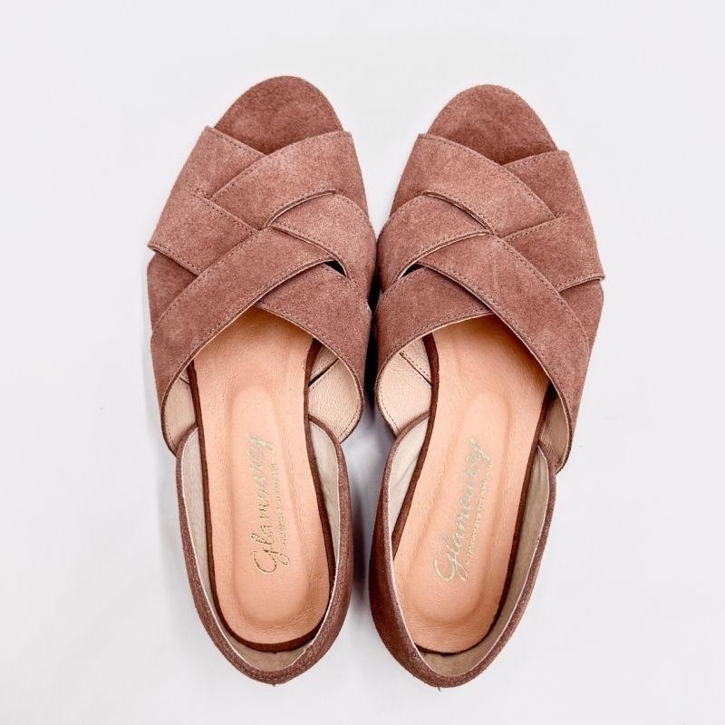 Buty z odkrytymi palcami i zakrytą piętą - Is This Fun Zgaszony Róż