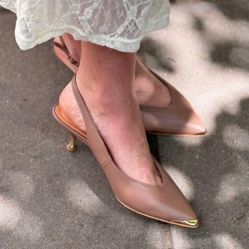 Czółenka z odkrytą piętą na niskim obcasie - Heal Me