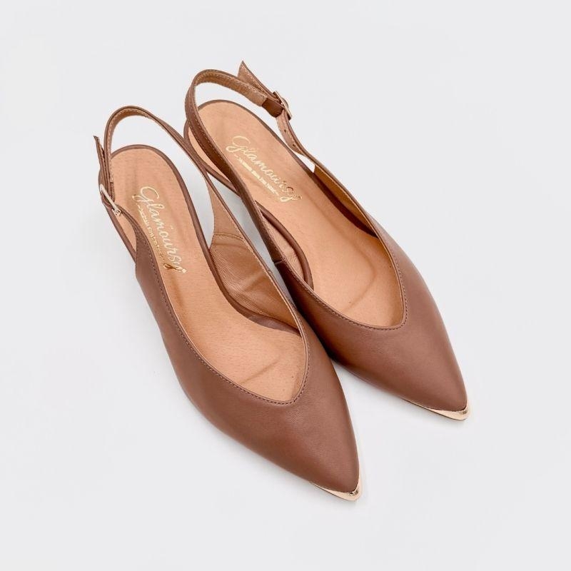 Czółenka z odkrytą piętą na niskim obcasie - Heal Me