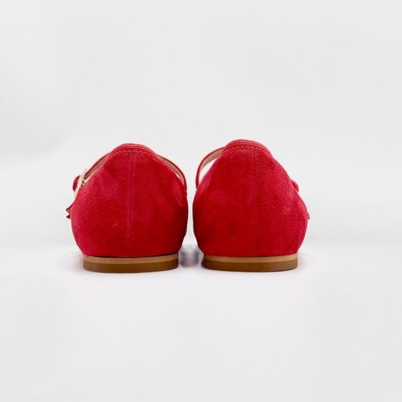 Zamszowe baleriny z kwadratowym noskiem - Ginger